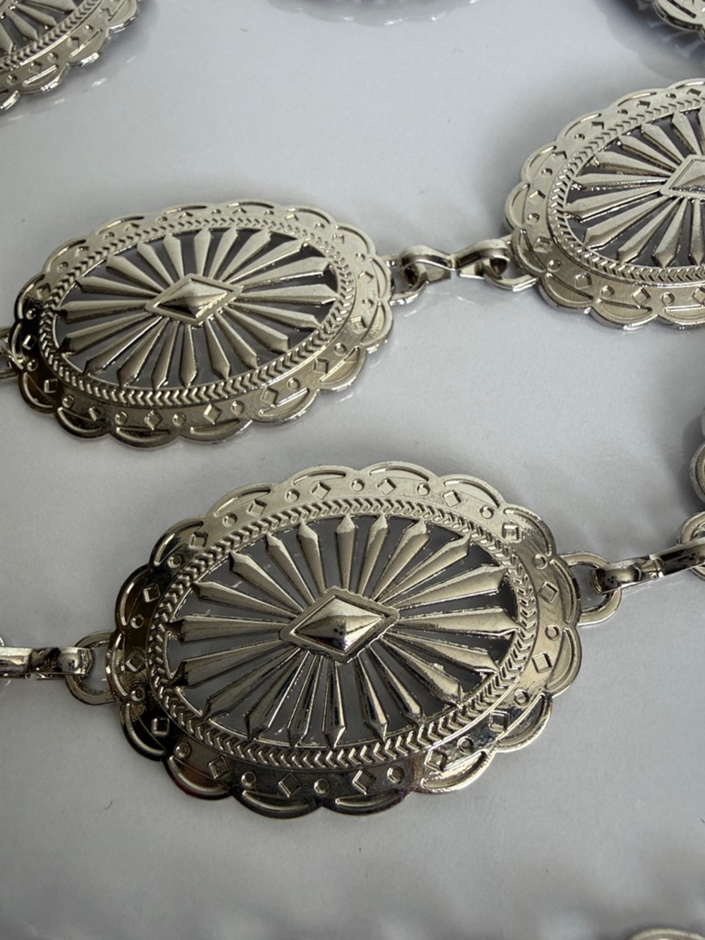 Vintage-Inspired Silver Concho Belt - Picture 3 of 8